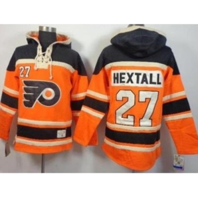 Philadelphia Flyers #27 Ron Hextall Orange Stitched NHL Sawyer Hooded Sweatshirt