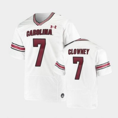 Men South Carolina Gamecocks Jadeveon Clowney Replica White Premiere Football Jersey