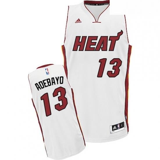 Mens Adidas Miami Heat 13 Edrice Adebayo Swingman White Home NBA Jersey