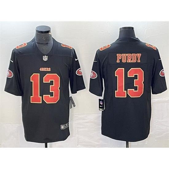 Men San Francisco 49ers 13 Brock Purdy Black Vapor Untouchable Limited Stitched Jersey