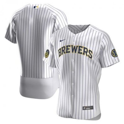 BreWers Blank White Nike 2020 Flexbase Jersey