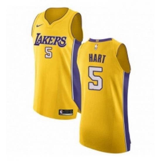 Youth Nike Los Angeles Lakers 5 Josh Hart Authentic Gold Home NBA Jersey Icon Edition