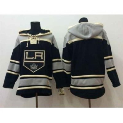 nhl jerseys los angeles kings blank black-white[pullover hooded sweatshirt]