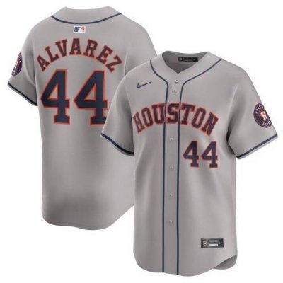 Men Houston Astros 44 Yordan Alvarez Grey 2024 Away Limited Stitched Baseball Jersey