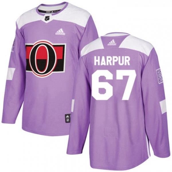 Youth Adidas Ottawa Senators 67 Ben Harpur Authentic Purple Fights Cancer Practice NHL Jersey