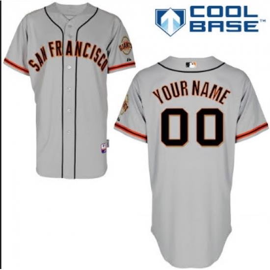 Men Women Youth All Size San Francisco Giants Majestic Grey Alternate 2017 Cool Base Custom Jersey 3