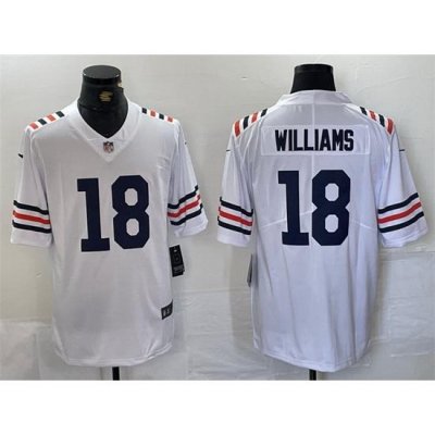 Men Chicago Bears 18 Caleb Williams White 2024 Draft Vapor Stitched Football Jersey