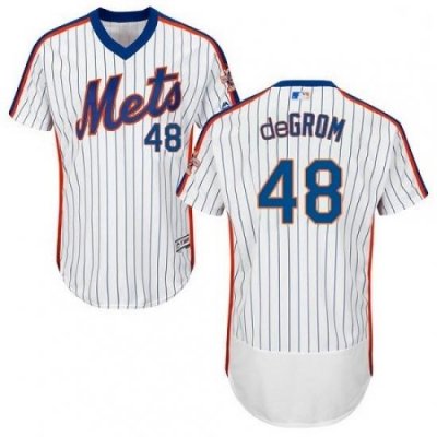 Mens Majestic New York Mets 48 Jacob deGrom White Alternate Flex Base Authentic Collection MLB Jersey