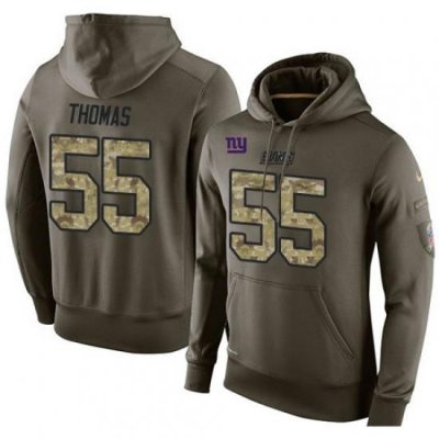 NFL Nike New York Giants 55 JT Thomas Green Salute To Service Mens Pullover Hoodie