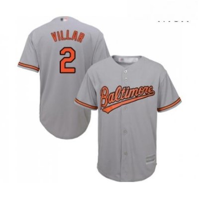 Mens Baltimore Orioles 2 Jonathan Villar Replica Grey Road Cool Base Baseball Jersey