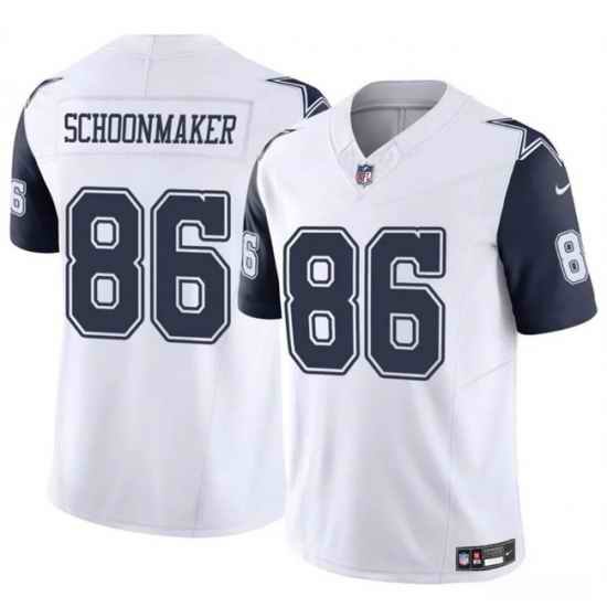 Men Dallas Cowboys 86 Luke Schoonmaker White 2023 F U S E Vapor Untouchable Limited Stitched Football Jersey 1