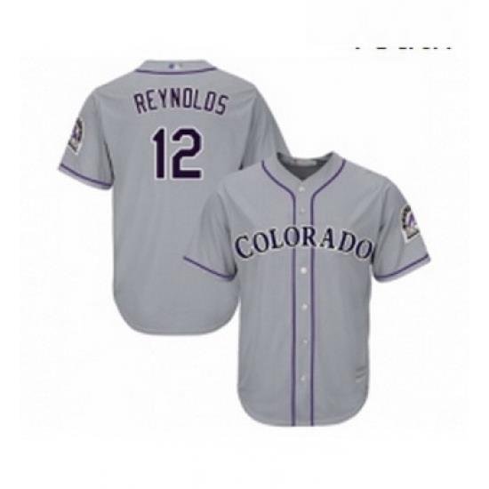 Youth Colorado Rockies 12 Mark Reynolds Replica Grey Road Cool Base Baseball Jersey