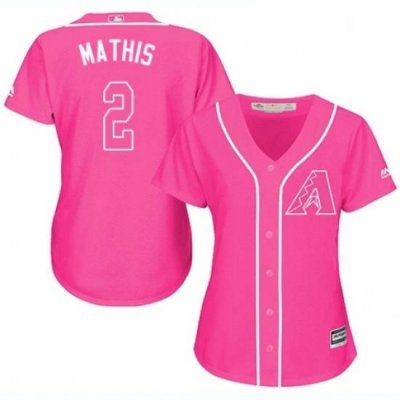 Womens Majestic Arizona Diamondbacks 2 Jeff Mathis Authentic Pink Fashion MLB Jersey