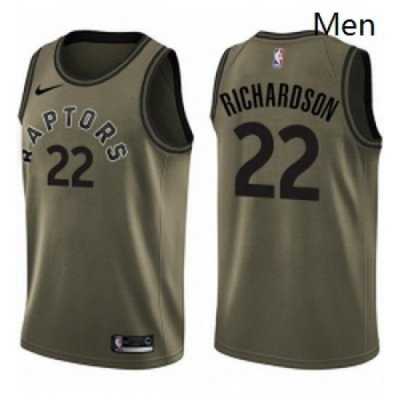 Mens Nike Toronto Raptors 22 Malachi Richardson Swingman Green Salute to Service NBA Jersey