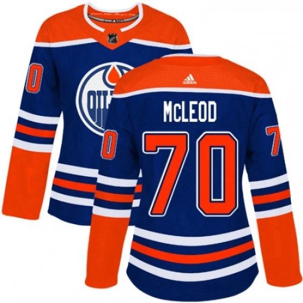 Womens Adidas Edmonton Oilers 70 Ryan McLeod Authentic Royal Blue Alternate NHL Jersey