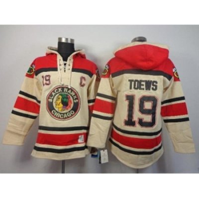 NHL Jerseys Chicago Blackhawks #19 Toews cream[pullover hooded sweatshirt]