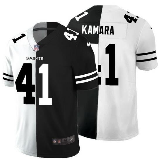 New Orleans Saints 41 Alvin Kamara Men Black V White Peace Split Nike Vapor Untouchable Limited NFL Jersey