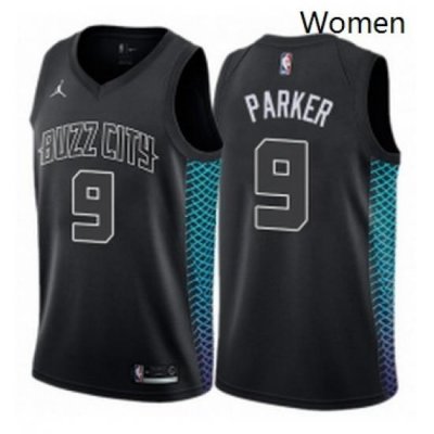 Womens Nike Jordan Charlotte Hornets 9 Tony Parker Swingman Black NBA Jersey City Edition