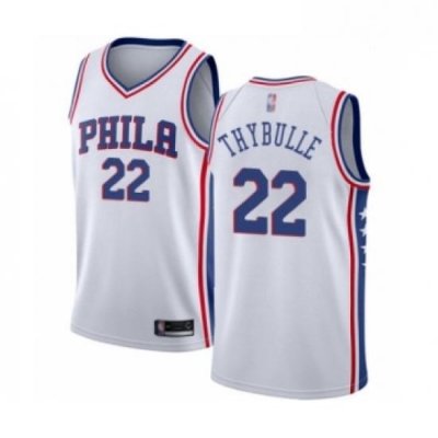 Mens Philadelphia 76ers 22 Mattise Thybulle Authentic White Basketball Jersey Association Edition