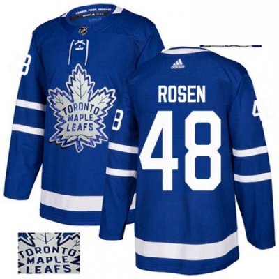 Mens Adidas Toronto Maple Leafs 48 Calle Rosen Authentic Royal Blue Fashion Gold NHL Jersey