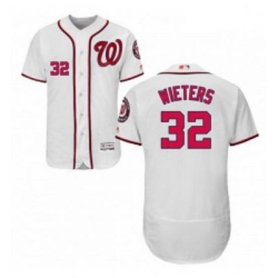 Mens Majestic Washington Nationals 32 Matt Wieters White Flexbase Authentic Collection MLB Jersey