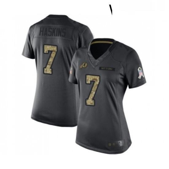 Womens Washington Redskins 7 Dwayne Haskins Limited Black 2016 Salute to Service Football Jersey