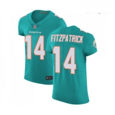 Mens Miami Dolphins 14 Ryan Fitzpatrick Aqua Green Team Color Vapor Untouchable Elite Player Football Jersey