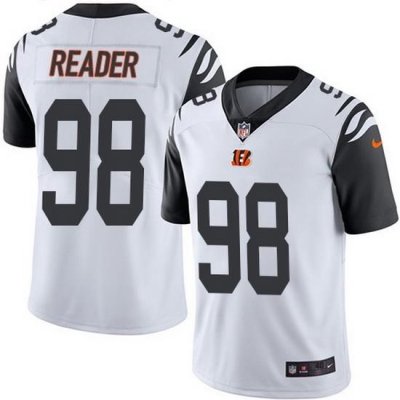 Nike Bengals 98 D J  Reader White Men Stitched NFL Limited Rush Jersey