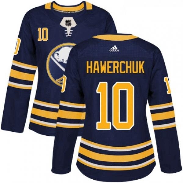 Womens Adidas Buffalo Sabres 10 Dale Hawerchuk Authentic Navy Blue Home NHL Jersey