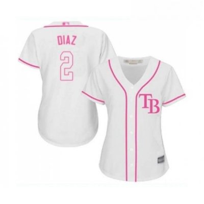 Womens Tampa Bay Rays 2 Yandy Diaz Replica White Fashion Cool Base Baseball Jersey