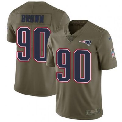 Nike Patriots #90 Malcom Brown Olive Mens Stitched NFL Limited 2017 Salute To Service Jersey