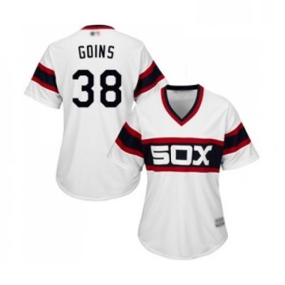 Womens Chicago White Sox 38 Ryan Goins Replica White 2013 Alternate Home Cool Base Baseball Jersey