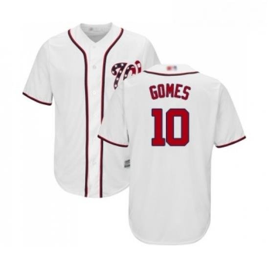 Youth Washington Nationals 10 Yan Gomes Replica White Home Cool Base Baseball Jersey