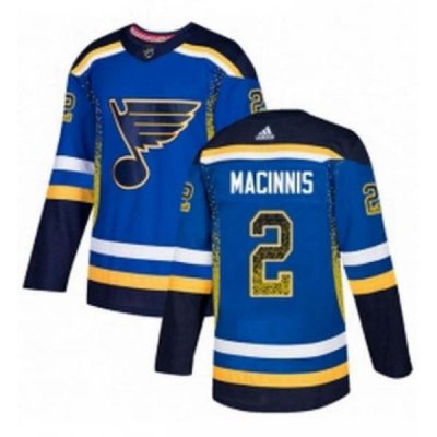 Mens Adidas St Louis Blues 2 Al Macinnis Authentic Blue Drift Fashion NHL Jersey