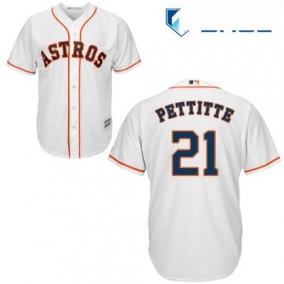 Youth Majestic Houston Astros 21 Andy Pettitte Authentic White Home Cool Base MLB Jersey