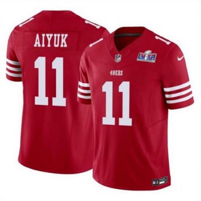 Youth San Francisco 49ers 11 Brandon Aiyuk Red 2023 F U S E  Vapor Limited Stitched Football 2024 Super Bowl LVIII Jersey