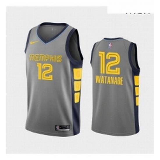 Mens Nike Memphis Grizzlies 12 Ja Morant City Edition NBA 2018 19 Gray Jersey