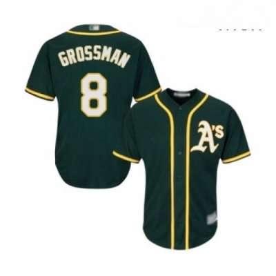 Mens Oakland Athletics 8 Robbie Grossman Replica Green Alternate 1 Cool Base Baseball Jersey