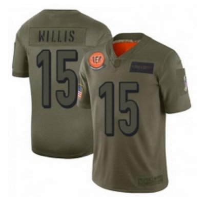 Men Cincinnati Bengals 15 Damion Willis Limited Camo 2019 Salute to Service Football Jersey