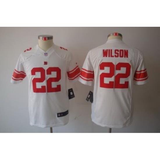 Youth Nike NeW York Giants 22 Wilson White Limited Jerseys