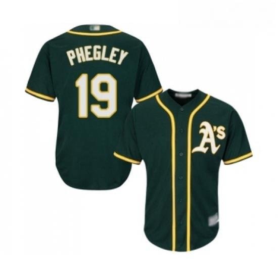 Youth Oakland Athletics 19 Josh Phegley Replica Green Alternate 1 Cool Base Baseball Jersey