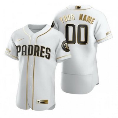 Men Women Youth Toddler All Size San Diego Padres Custom Nike White Stitched MLB Flex Base Golden Edition Jersey