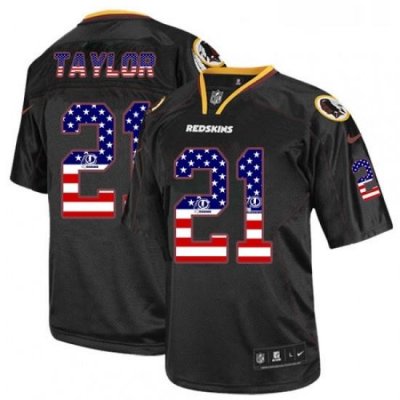 Mens Nike Washington Redskins 21 Sean Taylor Elite Black USA Flag Fashion NFL Jersey