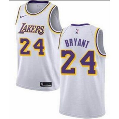 Men Lakers 24 Kobe Bryant White Nike Swingman Jersey