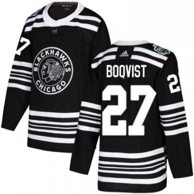 Mens Adidas Chicago Blackhawks 27 Adam Boqvist Authentic Black 2019 Winter Classic NHL Jersey