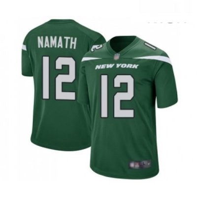 Mens New York Jets 12 Joe Namath Game Green Team Color Football Jersey