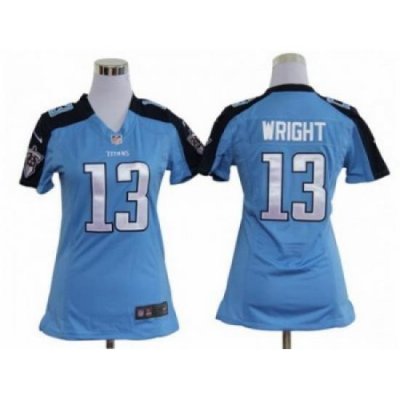 Nike Women NFL Tennessee Titans #13 Kendall Wright Blue Jerseys