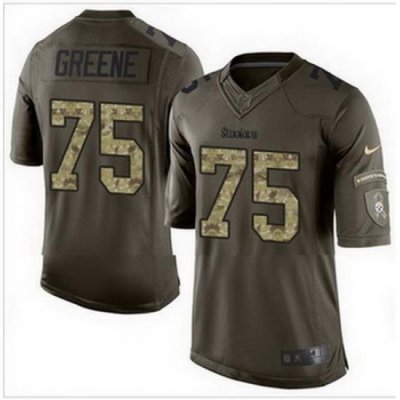 Nike Pittsburgh Steelers #75 Joe Greene Green Mens Stitched NFL Limited Salute to Service Jersey