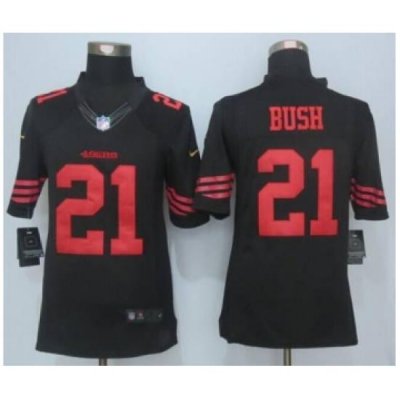 nike nfl jerseys san francisco 49ers 21 bush black[nike Limited][bush]