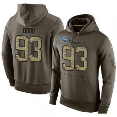 NFL Nike Tennessee Titans 93 Kevin Dodd Green Salute To Service Mens Pullover Hoodie